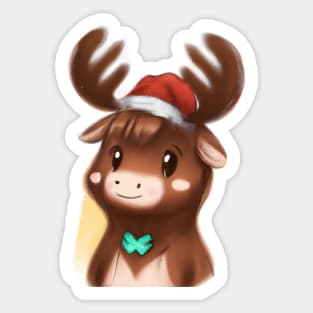 Cute Moose Drawing Sticker